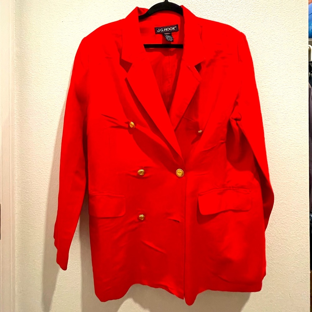 ((SOLD))Red Vintage double breasted blazer